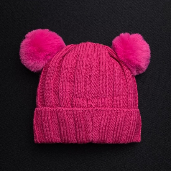 Accessories Baby Winter Warm Beanie Hat Boy Girl Knitted Fur Pompom
